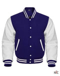 Purple And White Varsity Jacket Clanton Jacket