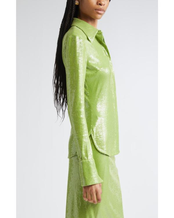 Real Housewives After Show Bronwyn Newport Green Sequin Shirt