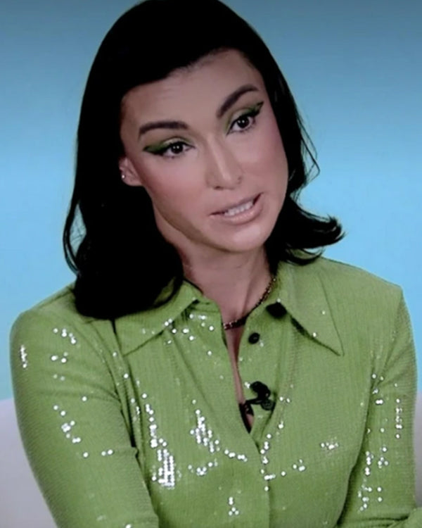 Real Housewives After Show Bronwyn Newport Green Sequin Shirt