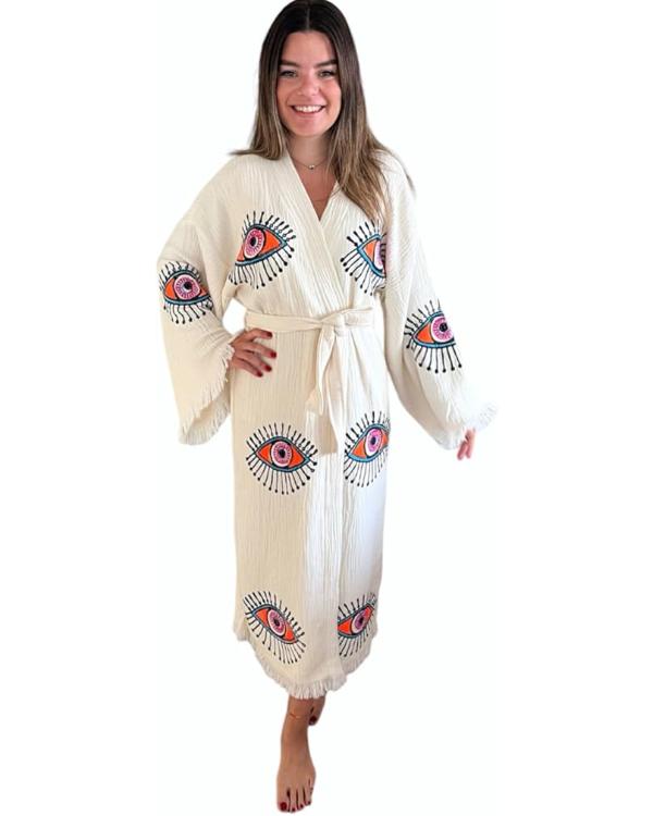 Real Housewives of SLC Mary Cosby Evil Eye Print Robe