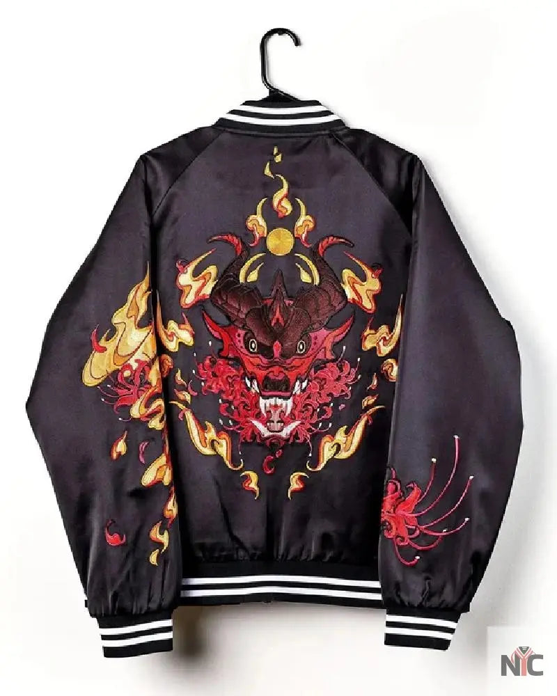 Red Dragon Sukajan Bomber Jacket Clanton Jacket