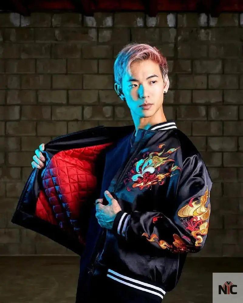 Red Dragon Sukajan Bomber Jacket Clanton Jacket