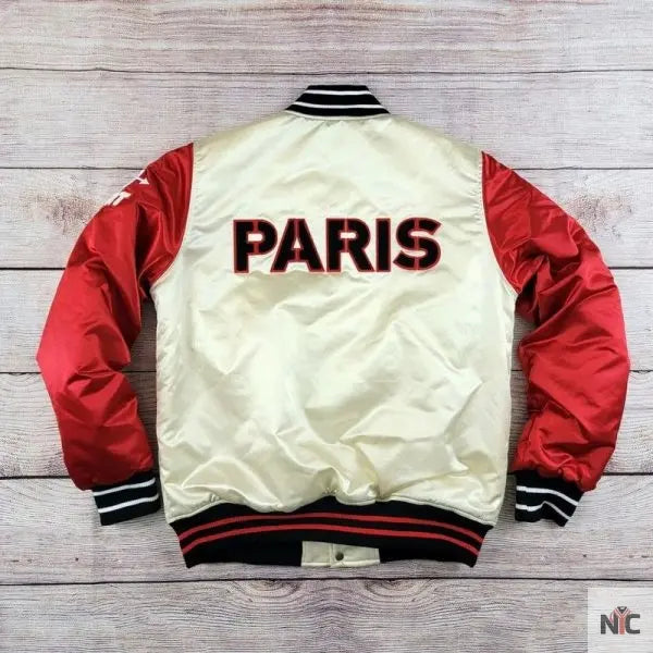 Red Peppers Paris Satin Varsity Jacket Clanton Jacket