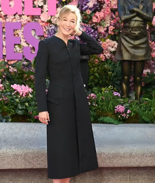 Renée Zellweger Bridget Jones Scenes Black Coat Dress