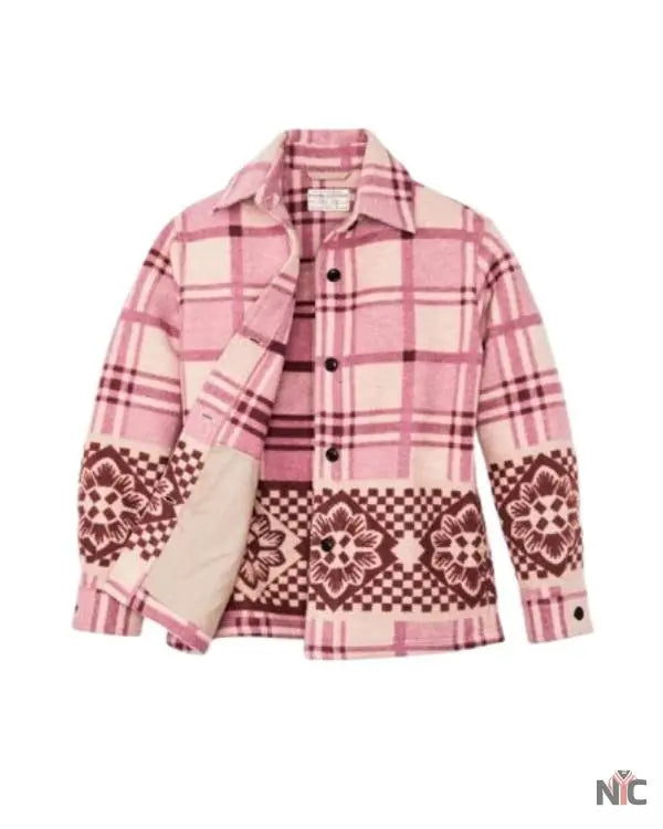 Resident Alien Elizabeth Banks Pink Plaid Shacket Clanton Jacket