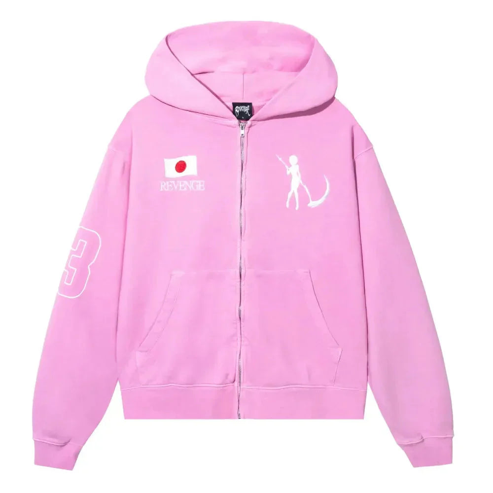 Revenge REI Zip Up Pink Hoodie Clanton Jacket