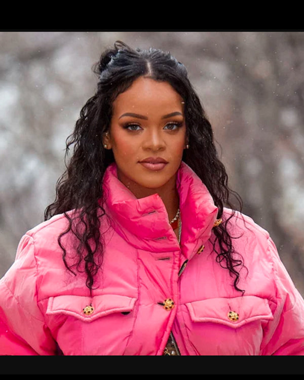 Rihanna Pink Puffer Coat