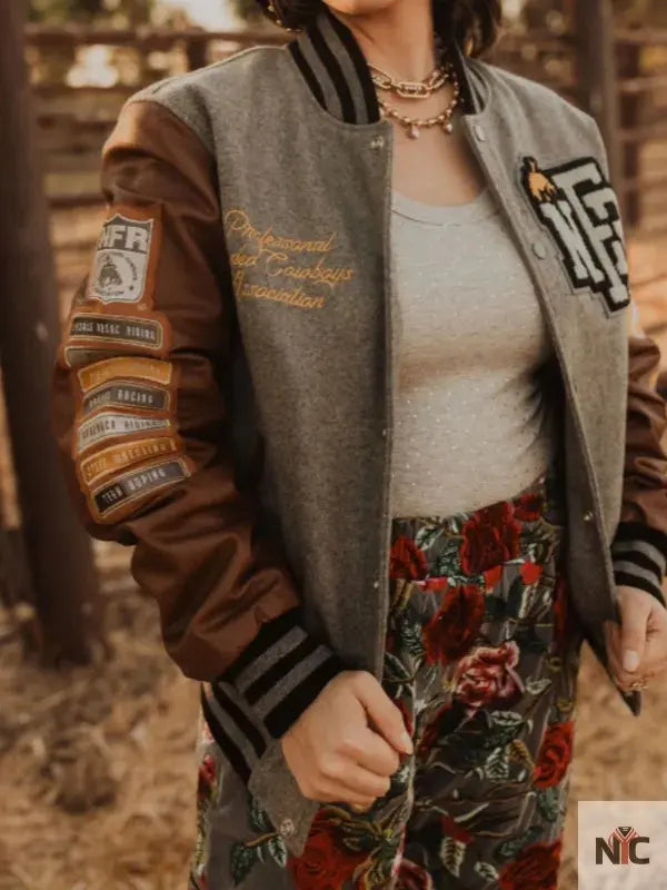 Rodeo NFR Las Vegas Brown Letterman Jacket Clanton Jacket