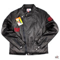 Rolling Stones 14 On Fire Leather Motorcycle Jacket Clanton Jacket