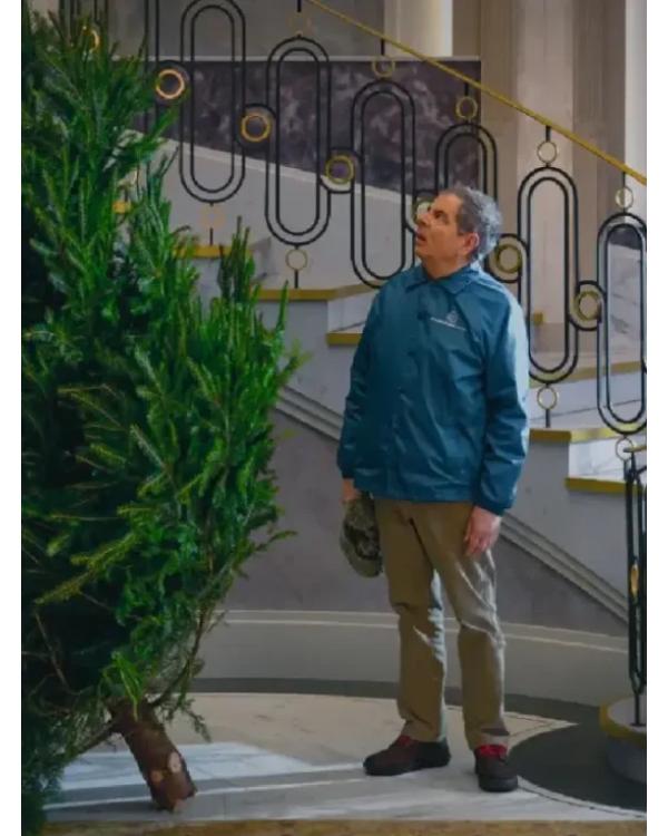 Man vs Baby 2025 Rowan Atkinson Housesitters Deluxe Blue Jacket