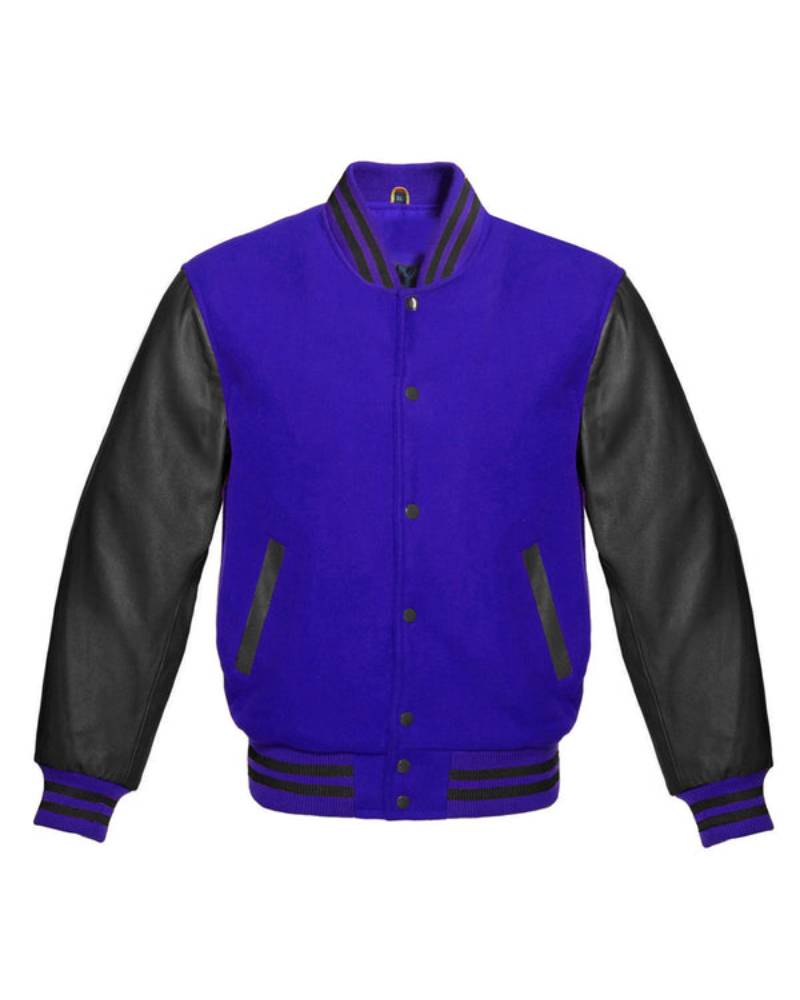 Royal Blue And Black Varsity Jacket Clanton Jacket