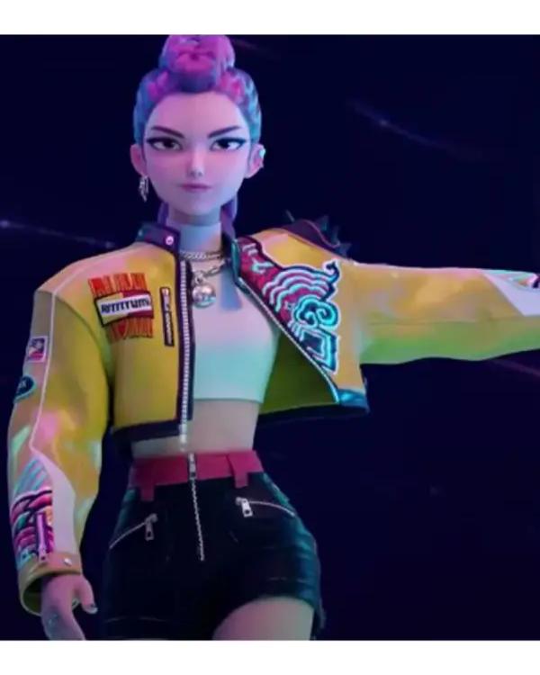 KPop Demon Hunters Rumi Yellow Cropped Jacket