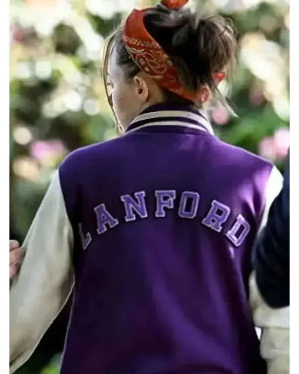 Run Away 2026 Ellie de Lange Purple Varsity Jacket