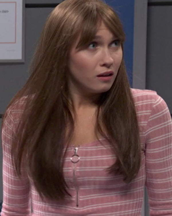 SNL S51 Veronika Slowikowska Pink Striped Top