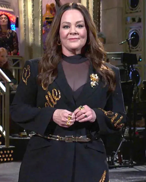 SNL S51Melissa McCarthy Black Sequin Blazer Dress