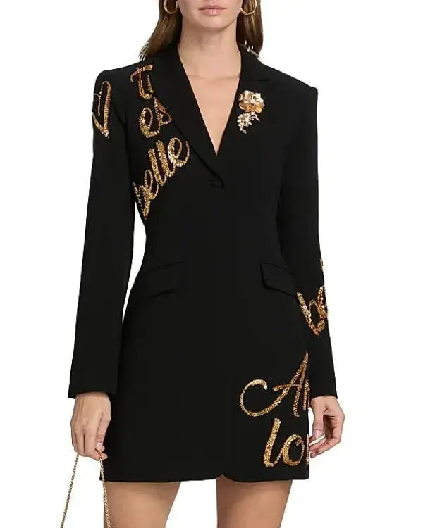 SNL S51Melissa McCarthy Black Sequin Blazer Dress