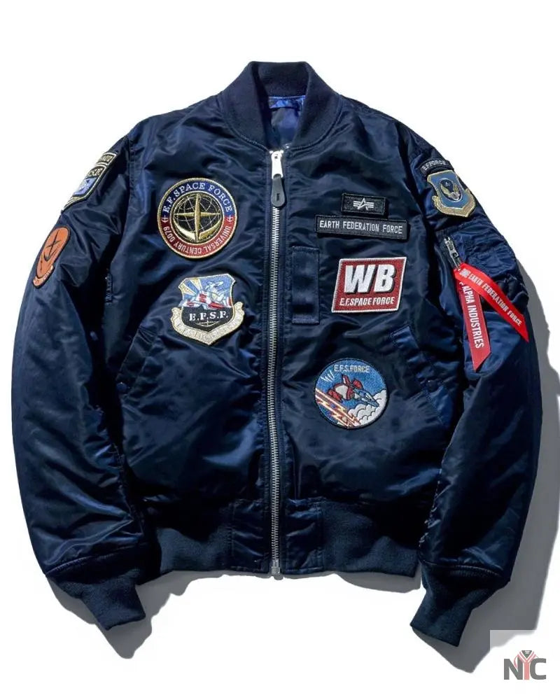 STRICT-G x ALPHA Mobile Suit Gundam White Base MA-1 Jacket Clanton Jacket