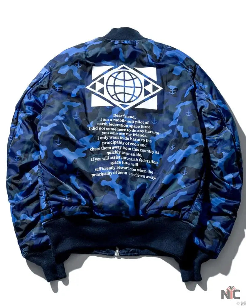 STRICT-G x ALPHA Mobile Suit Gundam White Base MA-1 Jacket Clanton Jacket