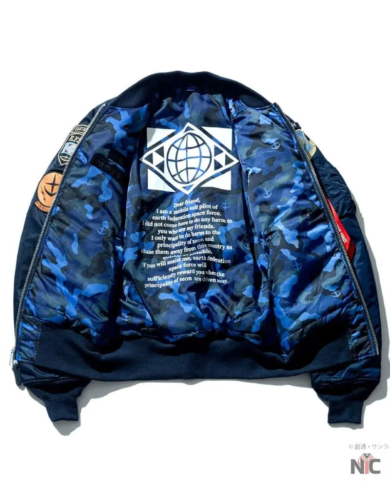 STRICT-G x ALPHA Mobile Suit Gundam White Base MA-1 Jacket Clanton Jacket