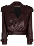 Saint Laurent Burgundy Leather Jacket WorthVee