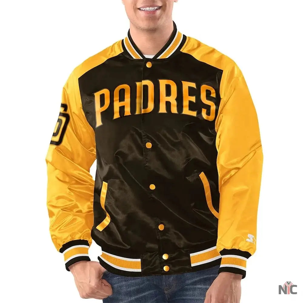 San Diego Padres Renegade Varsity Satin Jacket Clanton Jacket