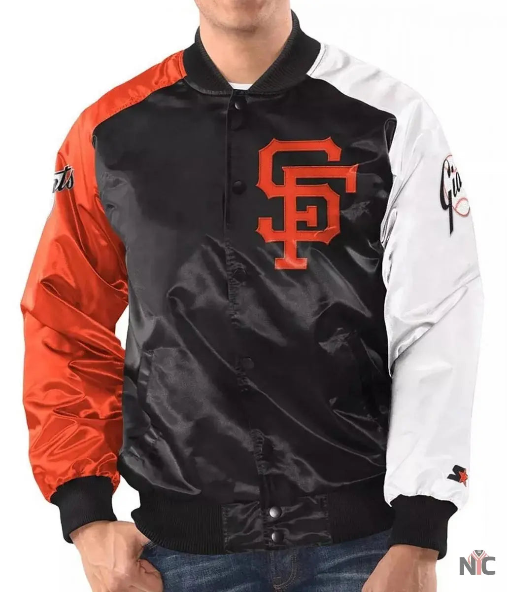 San Francisco Giants Satin Tri-Color Jacket Clanton Jacket