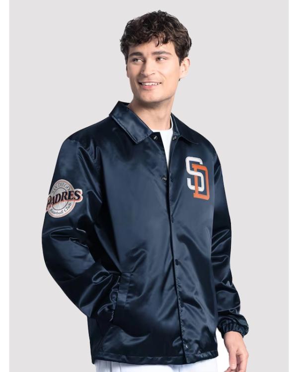 San Diego Padres Cooperstown Navy Coaches Jacket Clanton Jacket