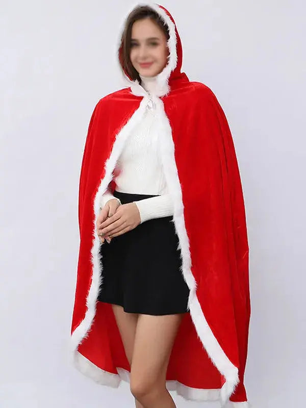 Santa Claus Red Velvet Cape with Hat