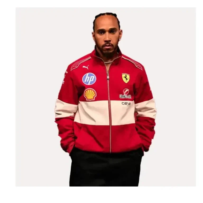 Scuderia Ferrari F1 2025 Team Racing Jacket Clanton Jacket