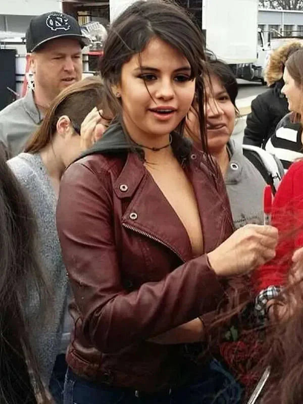 Selena Gomez The Fundamentals of Caring Maroon Jacket Clanton Jacket