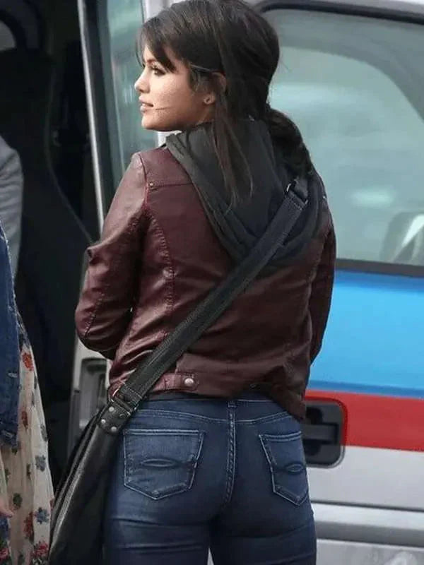 Selena Gomez The Fundamentals of Caring Maroon Jacket Clanton Jacket