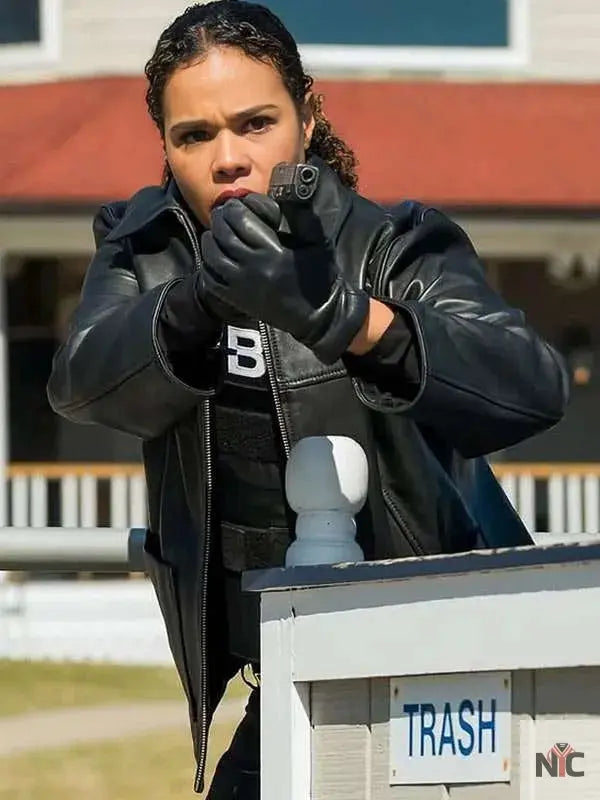 Sheryll Barnes FBI Most Wanted S06 Black Leather Jacket Clanton Jacket