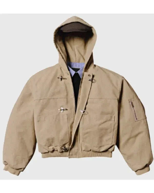 Shinzo Shige 15oz Canvas Clasp Beige Bomber Jacket