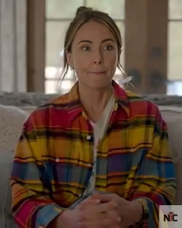 Shrinking Christa Miller Plaid Color Shirt Clanton Jacket