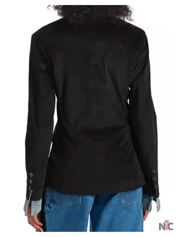 Shrinking S02 Christa Miller Denim Trim Blazer Clanton Jacket