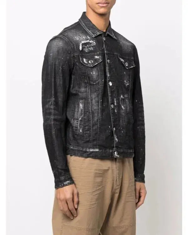 Simon Cowell The Next Act S01 Distressed-Effect Denim Jacket