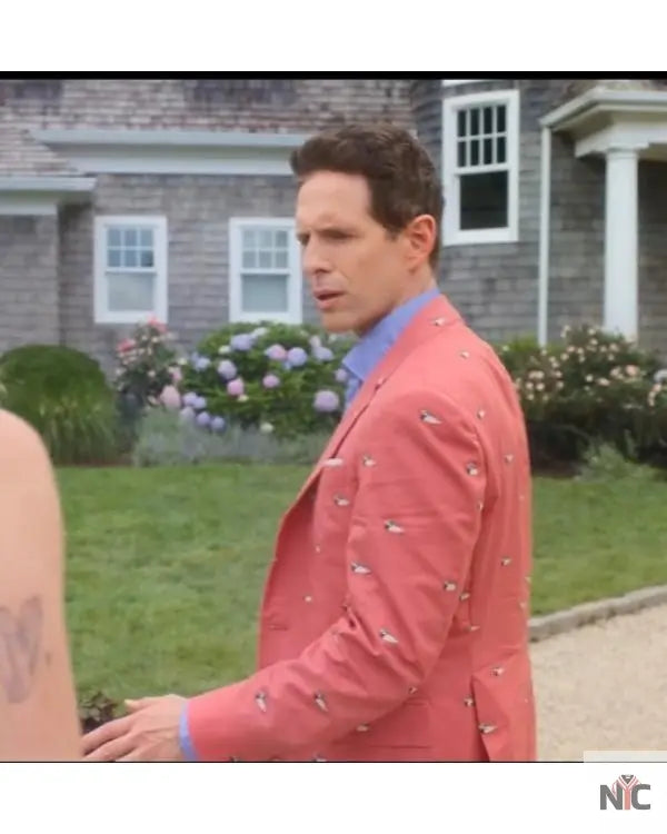 Sirens Glenn Howerton Duck Print Pink Coat Clanton Jacket