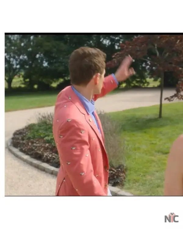 Sirens Glenn Howerton Duck Print Pink Coat Clanton Jacket