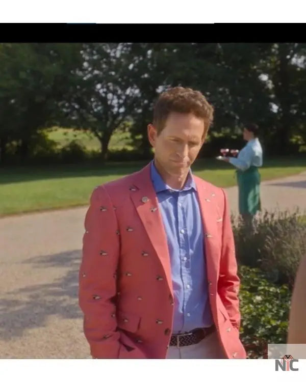 Sirens Glenn Howerton Duck Print Pink Coat Clanton Jacket