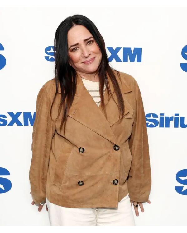 Pamela Adlon SiriusXM Studios 2025 Brown Jacket Clanton Jacket