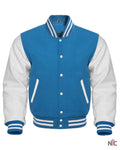 Sky Blue And White Letterman Jacket Clanton Jacket
