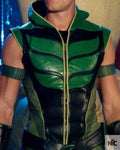 Smallville Green Arrow Justin Hartley Leather Vest Clanton Jacket