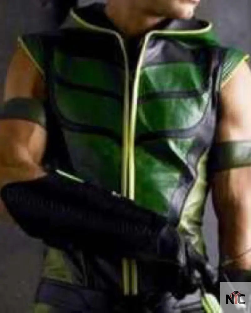 Smallville Green Arrow Justin Hartley Leather Vest Clanton Jacket