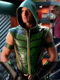 Justin Hartley Smallville Green Leather Vest Clanton Jacket