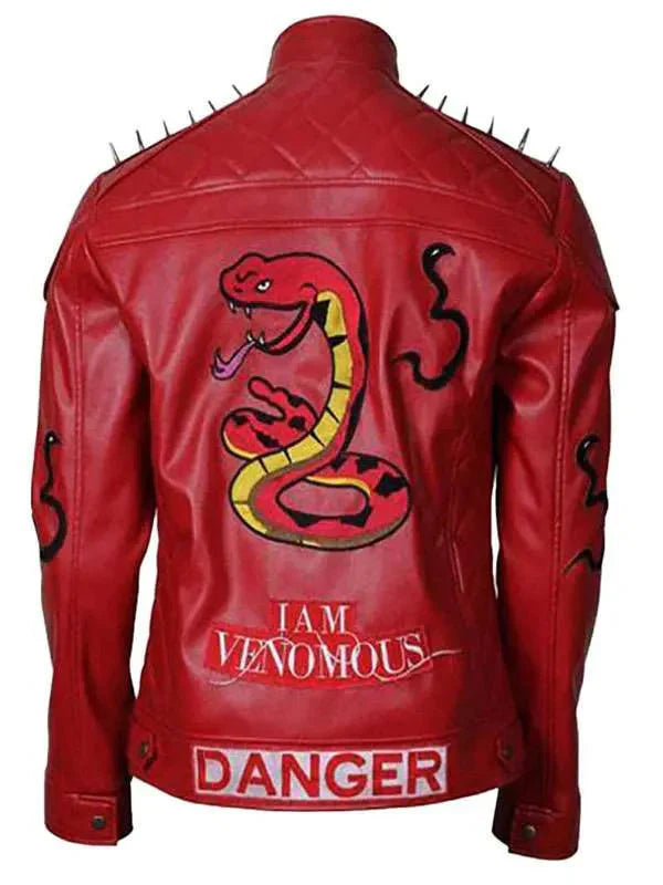 I Am Venomous Snake Red Leather Jacket Clanton Jacket