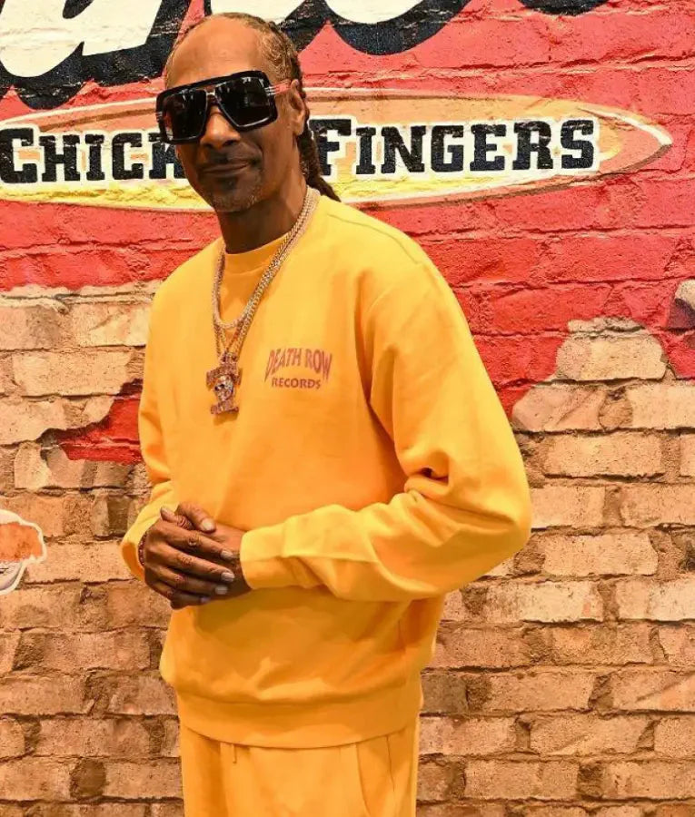 Snoop Dogg Raising Cane’s Shift Orange Sweatshirt Clanton Jacket