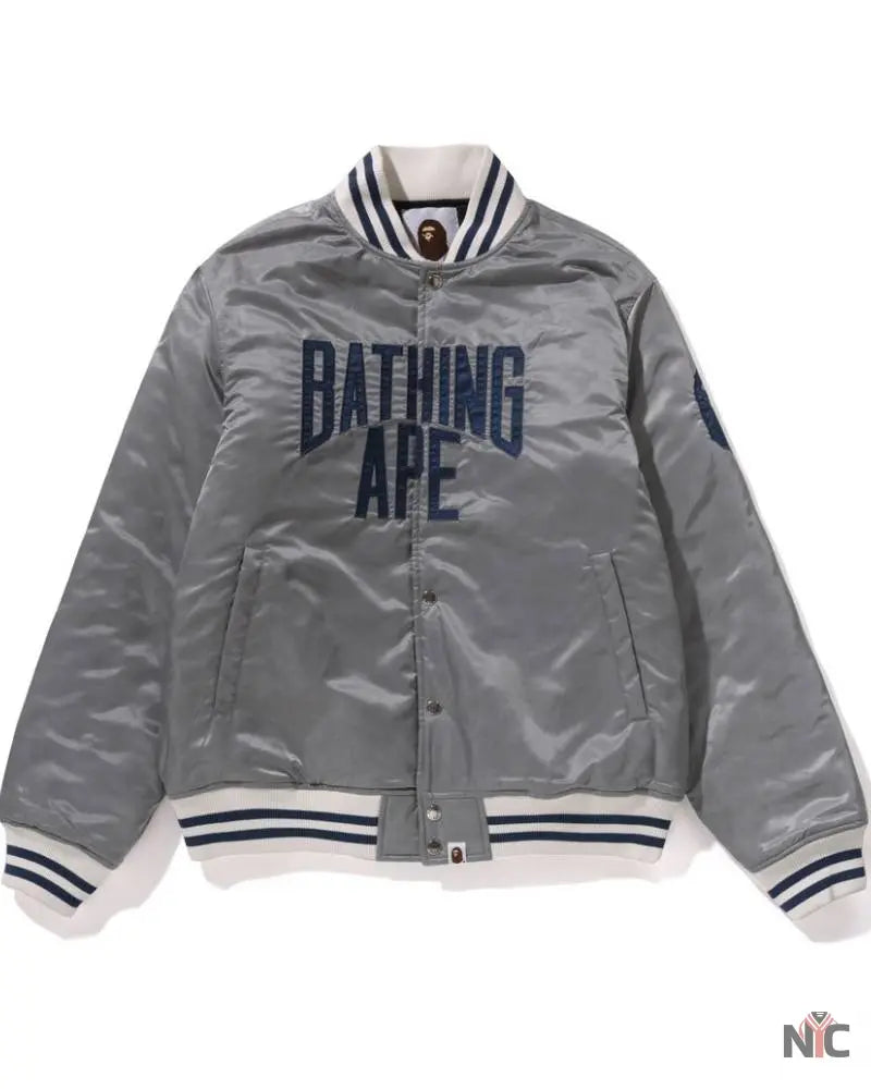 Solid Camo NYC Logo Nylon Varsity Jacket Clanton Jacket
