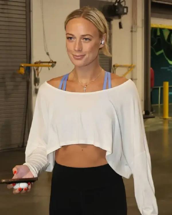 Sophie Cunningham Indiana Fever Off The Shoulder Crop Top Clanton Jacket