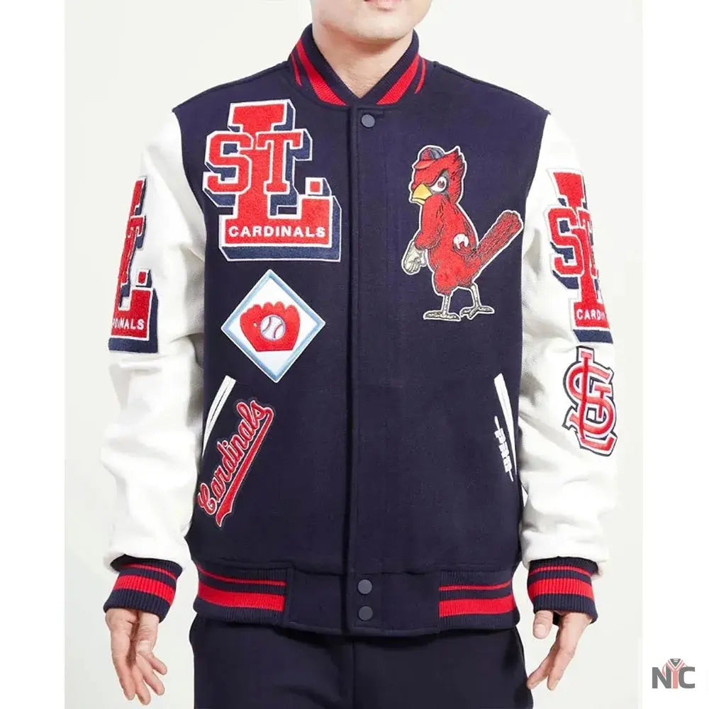 St Louis Cardinals Mash Up Varsity Jacket Clanton Jacket