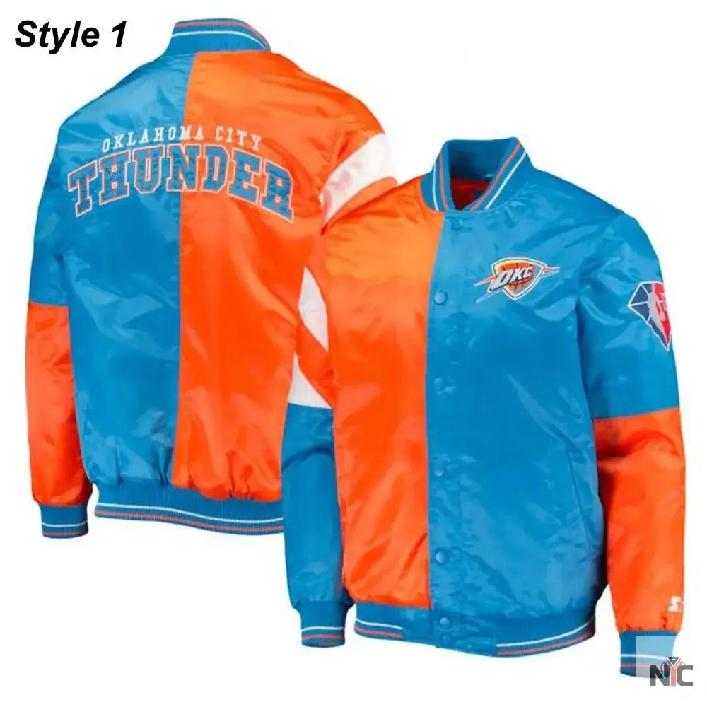 Starter Oklahoma City Thunder Orange and Blue Jacket Clanton Jacket